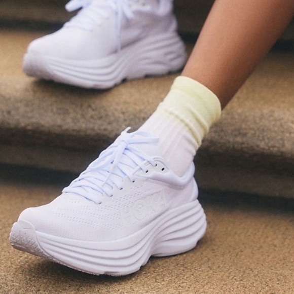 Hoka Shoes - Hoka Bondi 8 White Running Sneakers Women’s 10